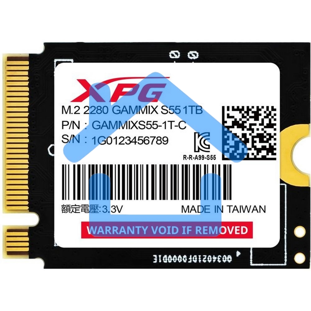 Накопитель SSD ADATA XPG GAMMIX S55, 1Tb, PCIe 4.0 x4, 2230, NVMe, R/W 5000/3700