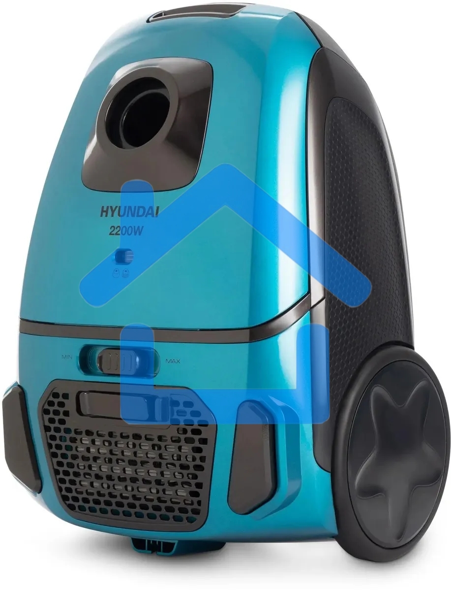 Пылесос Hyundai HYV-B4990 бирюзовый/черный, 400/2220 Вт, уборка сухая, пылесборник мешок, 2.5 л (в компл.:1мешок)