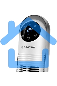 Вентилятор BRAYER BR4956, эл.упр.,пульт ДУ,вращение,мощ-ть 60Вт, LED дисплей,3 скор.Таймер