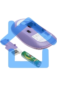 Мышь беспроводная Acer OMR205 фиолетовый, 1200 dpi, радиоканал, USB, кнопки - 3