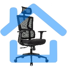 Кресло руководителя Бюрократ MC-711N-H черный, сетка/ткань, с подголов. крестов. пластик