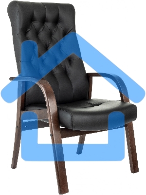 Кресло офисное Бюрократ T-9928WALNUT-CF черный, кожа, на ножках, дерево