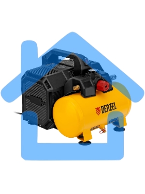 Компрессор DLS750/6 безмасляный малошумный 750 Вт, 140 л/мин,ресивер 6 л Denzel