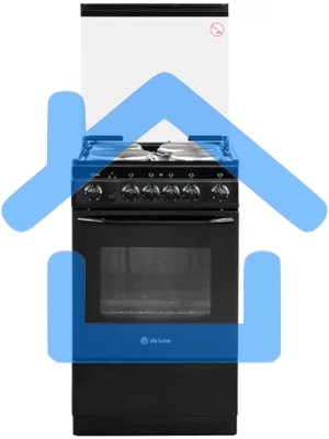 Плита электрическая De Luxe 5004.10э (кр)-001 черный, конфорок 4 шт, духовка 43 л, 50 см x 85 см x 50 см