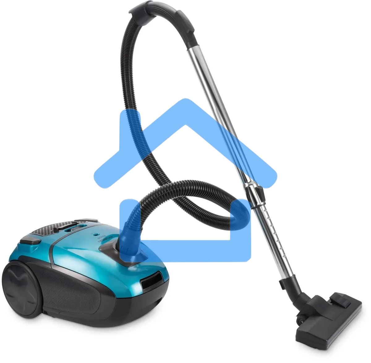 Пылесос Hyundai HYV-B4990 бирюзовый/черный, 400/2220 Вт, уборка сухая, пылесборник мешок, 2.5 л (в компл.:1мешок)