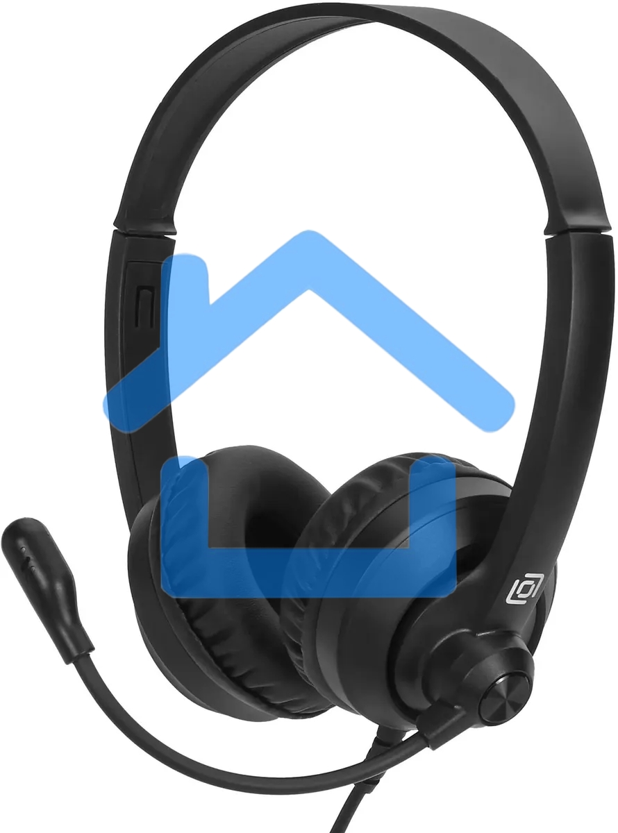 Наушники с микрофоном Оклик HS-M500 черный 1.8м накладные оголовье (1900379)