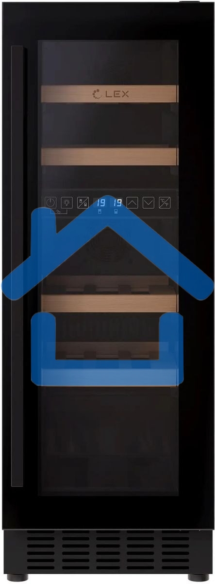 Винный шкаф LEX LWD3017BL dual zone 1-нокамерн. черный