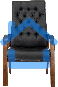 Кресло офисное Бюрократ T-9928WALNUT-CF черный, кожа, на ножках, дерево