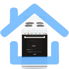 Плита электрическая Cezaris ПЭ Н Д 1200-02 белый, конфорок 4 шт, духовка 43 л, 50 см x 85 см x 50 см