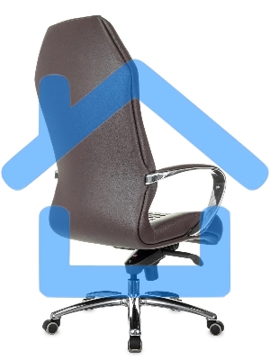 Кресло руководителя Бюрократ _AURA/BROWN коричневый, кожа, крестовина алюминий