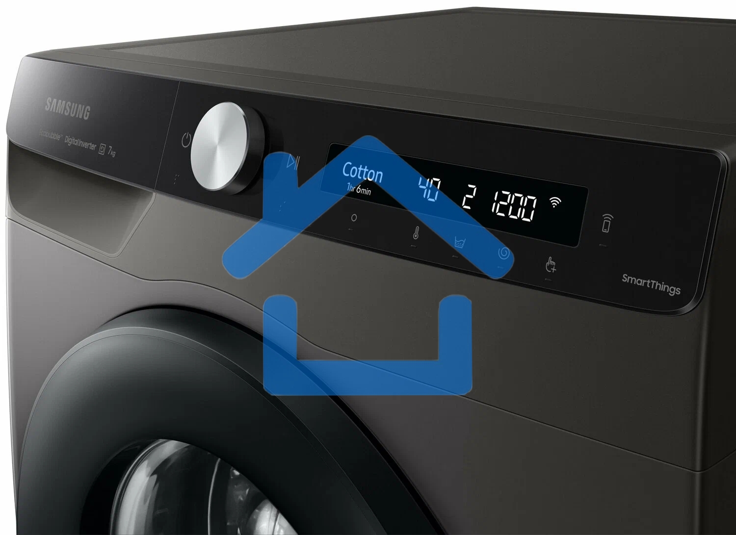 Стиральная машина Samsung WW80AG6S28AX/LD серая, загрузка фронтальная 8кг, 1200 об/мин., класс: A