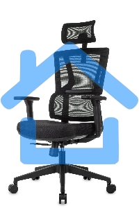 Кресло руководителя Бюрократ MC-711N-H черный, сетка/ткань, с подголов. крестов. пластик