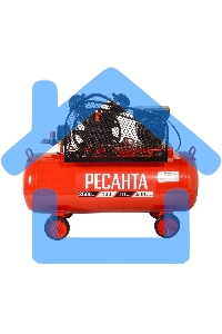 Компрессор поршневой Ресанта КП-100/400Р масляный 400л/мин 100л 2500Вт красный/черный