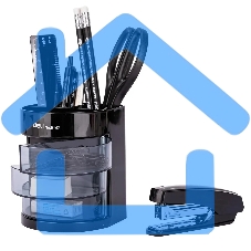 Настольный набор Deli E38253 (12 предметов) пластик, черный