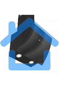 Вытяжка каминная Elikor Wave BK 50 черный, 50 см, 750 куб. м/ч, 56 дБ