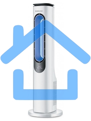 Вентилятор BRAYER BR4950, LED дисп, ионизация, пульт, таймер, сенс панель, подсветка, 50Вт