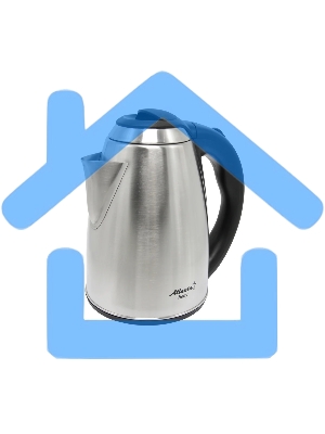 Чайник электрический ATLANTA, ATH-2434 черный, нержавейка Металл, 1,8л, 1500Вт, коричн/стальной, автомат откл, защита от перегрева без воды