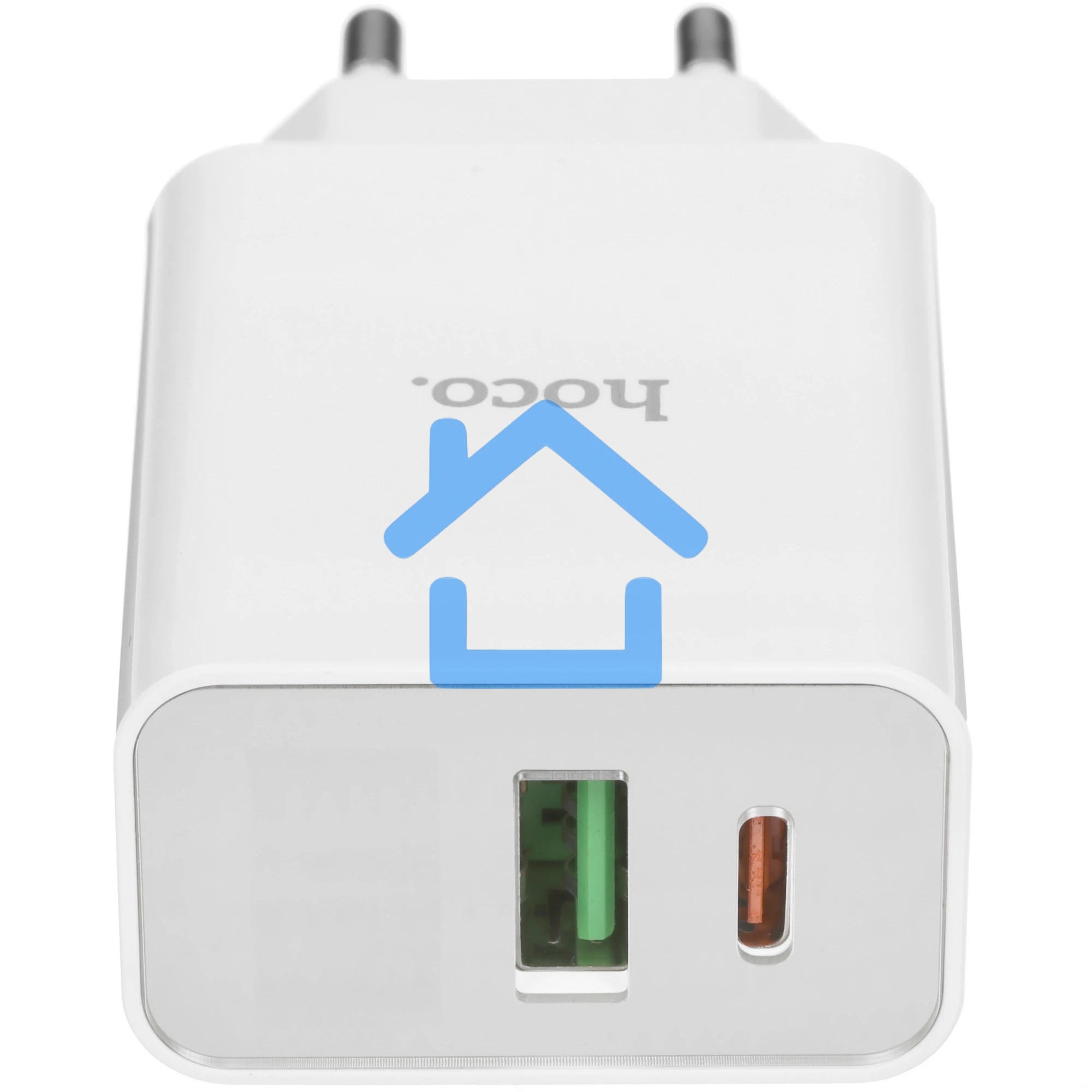 Блок питания (сетевой адаптер) HOCO C100A 1xUSB (18 Вт), 1xType (20 Вт), белый