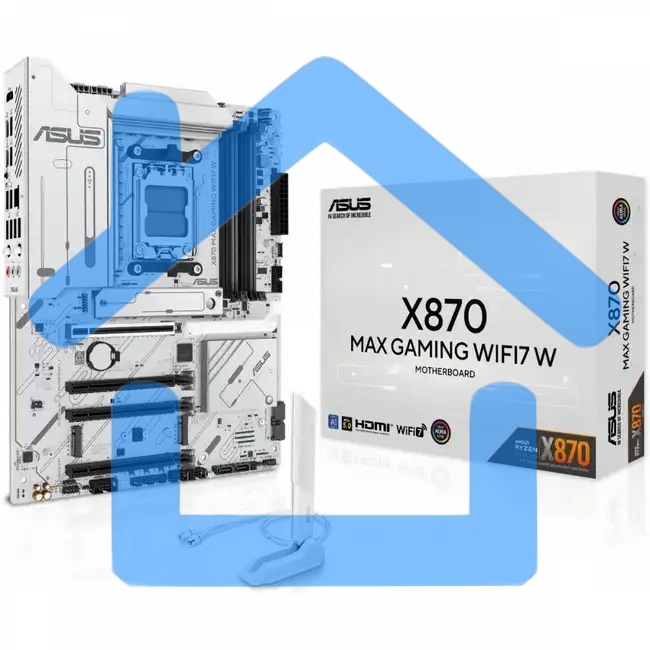Материнская плата ASUS X870 MAX GAMING WIFI7 W, AM5, AMD X870, 4xDDR5, 4xSATA, 3xM.2, 1xPCIe 5.0 x16, 2xPCIe 4.0 x16, 1xPCIe 3.0 x16, 1xHDMI, 2xUSB Type-C (Display), 1x2.5Gb LAN, Wi-Fi 7, Bluetooth 5.4, 2xUSB-C 40Gbps, 1xUSB-A 10Gbps, 3xUSB-A 5Gbps, 4xUSB
