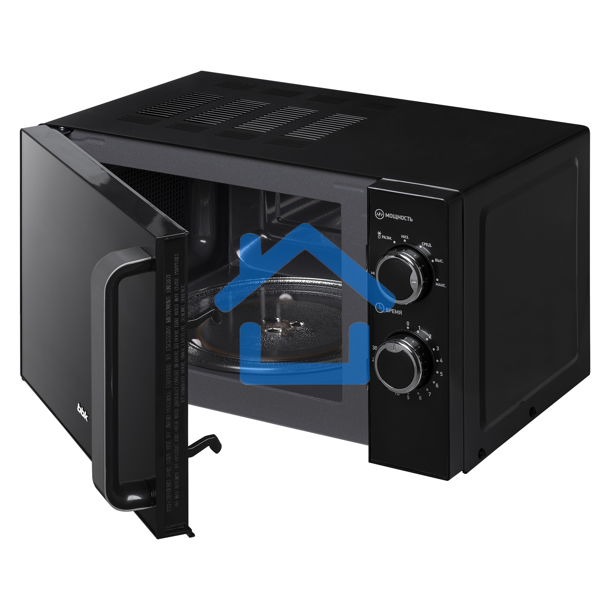 Микроволновая печь BBK 20MWS-776M/B-M черный, 20 л, 700 Вт, переключатели - поворотный механизм