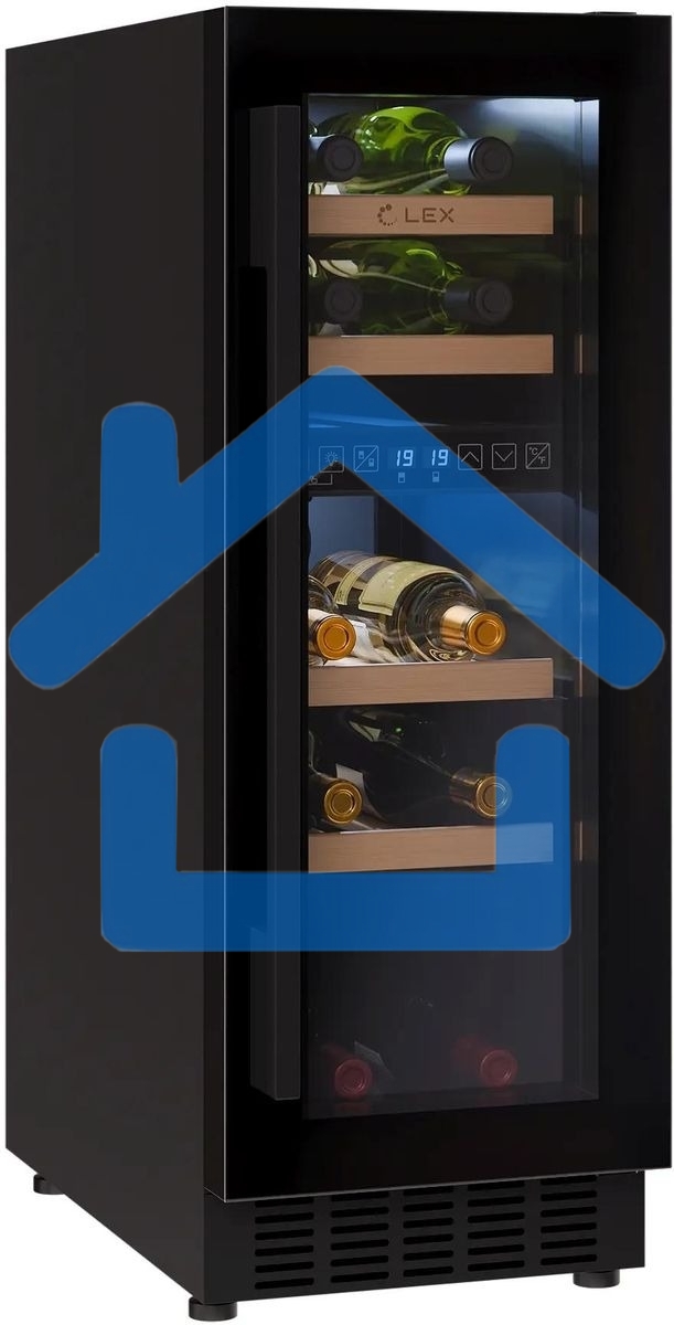 Винный шкаф LEX LWD3017BL dual zone 1-нокамерн. черный