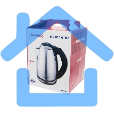 Чайник электрический ATLANTA, ATH-2434 черный, нержавейка Металл, 1,8л, 1500Вт, коричн/стальной, автомат откл, защита от перегрева без воды