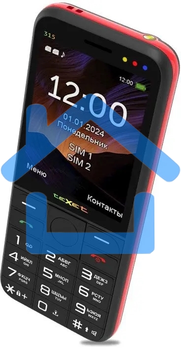 Мобильный телефон TeXet TM-315 черный-красный