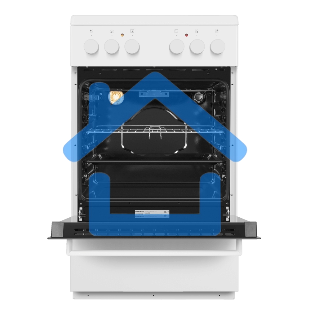 Плита электрическая Maunfeld MEC55CW07 белый, конфорок 4 шт, духовка 60 л, 50 см x 85 см x 60 см