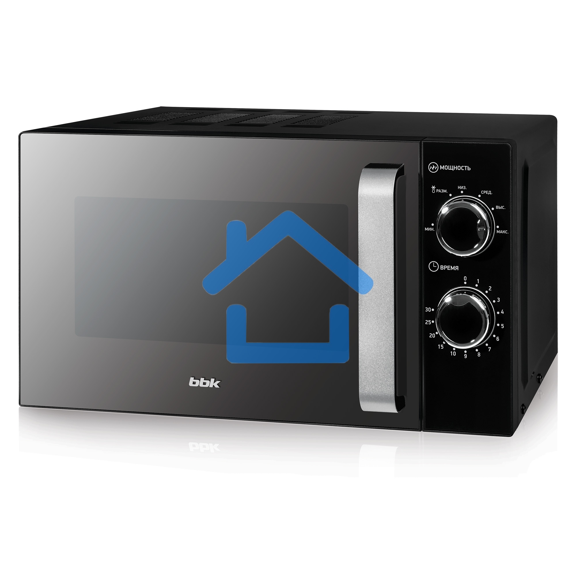 Микроволновая печь BBK 20MWS-776M/B-M черный, 20 л, 700 Вт, переключатели - поворотный механизм