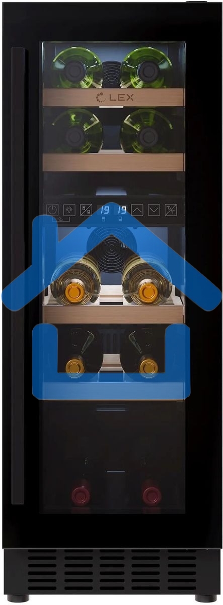 Винный шкаф LEX LWD3017BL dual zone 1-нокамерн. черный