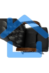 Кресло офисное Бюрократ T-9928WALNUT-CF черный, кожа, на ножках, дерево