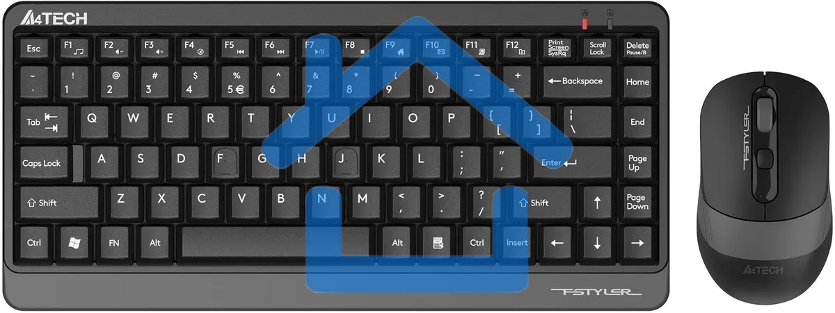 Клавиатура + мышь A4Tech Fstyler FG1110 клав:черный/серый мышь:черный/серый USB беспроводная Multimedia (FG1110 GREY)