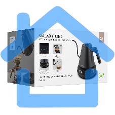 Чайник заварочный для кофе и чая Galaxy LINE GL 0341, черный, металл, 1100 ВТ, 1 л, корпус из нержавеющей стали AISI 304, установка температуры от 40 до 100 °C, функция поддержания температуры, 3 запрограммированных режима нагрева воды до 91°С, 93 °С, 96 