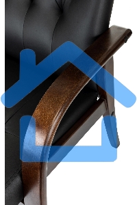 Кресло офисное Бюрократ T-9928WALNUT-CF черный, кожа, на ножках, дерево