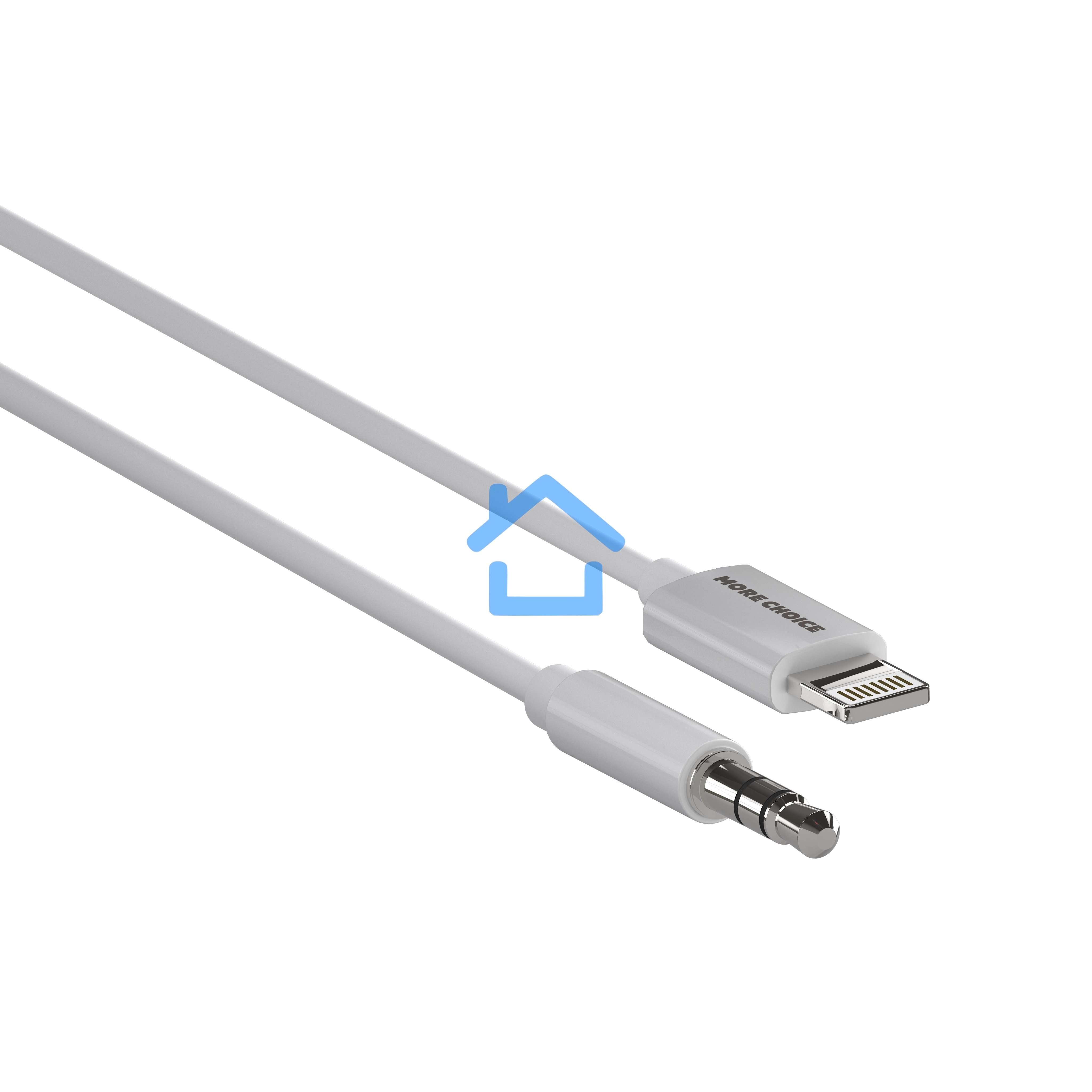 Кабель аудио MORE CHOICE (4610196409820) UK28i AUX 3.5mm Lightning 8-pin 1м, белый