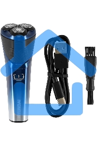 Электробритва роторная Hyundai H-SH8089 реж.эл.:3 питан.:аккум. голубой