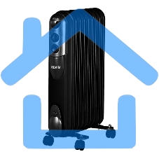 Обогреватель масляный Ресанта ОМПТ-9НЧ (9 секций) черный, 2000 Вт, 25 м2, термостат 67/3/14