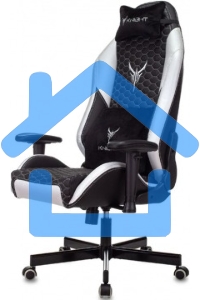 Кресло игровое Knight Neon черный/серебряный соты эко.кожа с подголов. крестовина металл