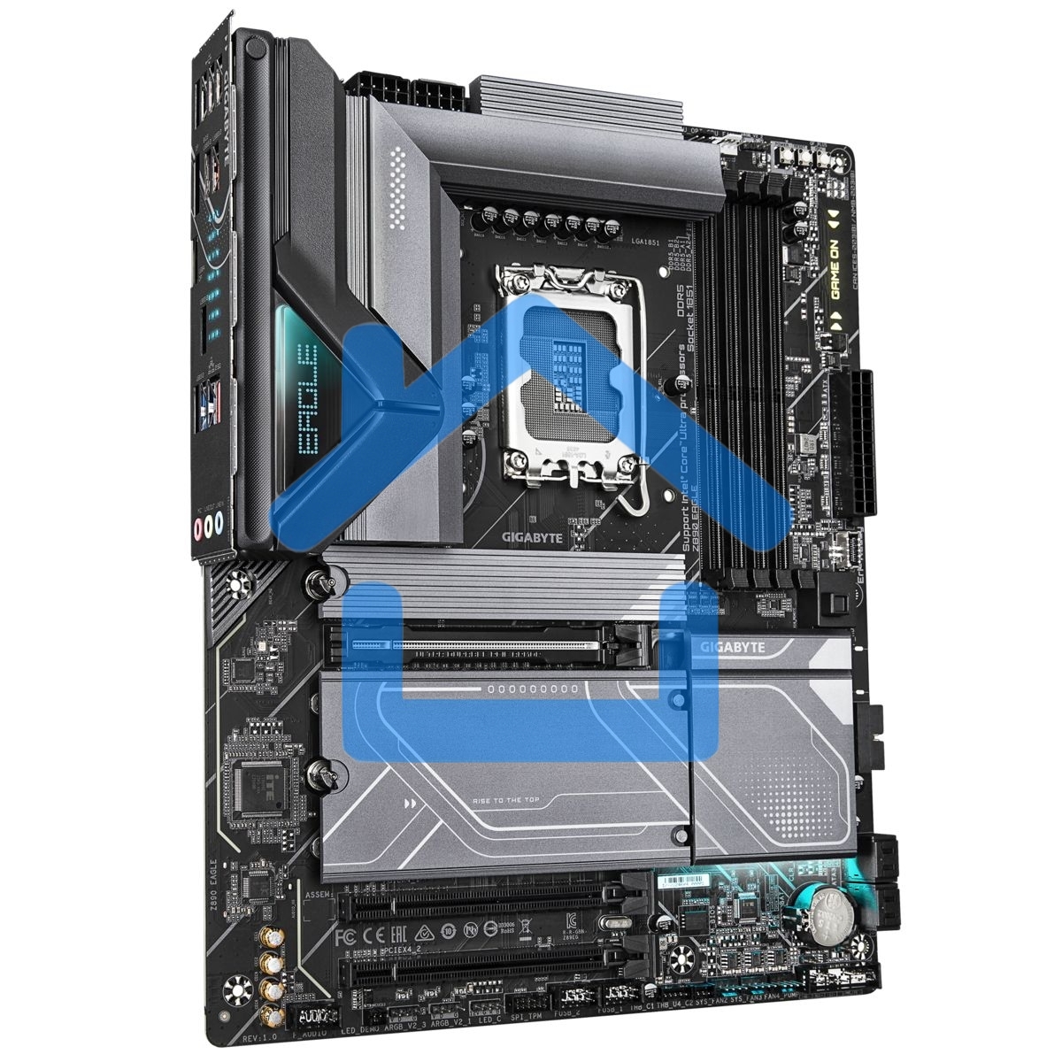Материнская плата Gigabyte Z890 EAGLE, LGA 1851, Intel Z890, 4xDDR5, 4xSATA, 4xM.2, 1xPCIe 5.0 x16, 2xPCIe 4.0 x4, 1xDP, 1xUSB-C, 1x 2.5Gb LAN, 4xUSB-A 3.2 Gen 1, 2xUSB-A 3.2 Gen 2, 3x3.5 мм, 7.1, 1xUSB4, ATX