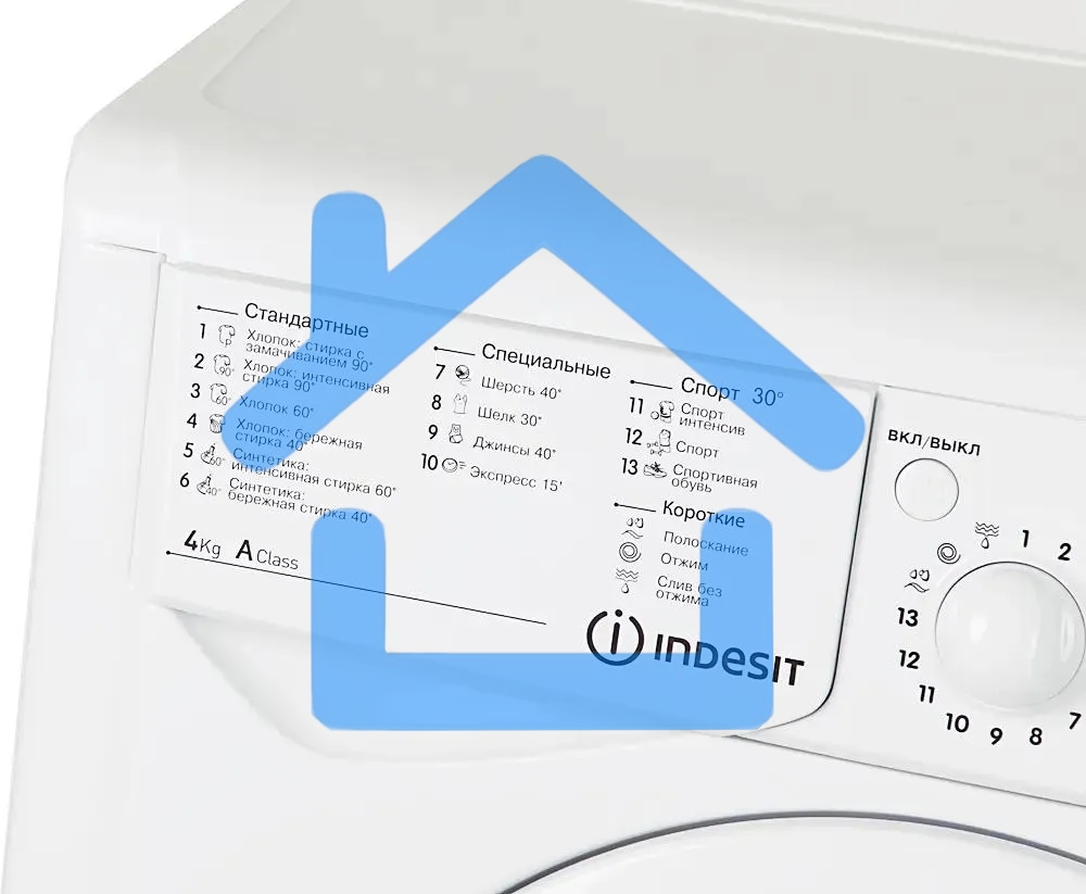 Стиральная машина Indesit IWUD 4105 белый, загрузка фронтальная 4 кг, 1000 об/мин., класс: А