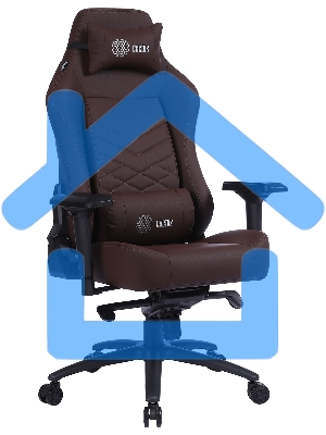 Кресло игровое Cactus CS-CHR-0112BR коричневый, сиденье коричневый, эко.кожа, с подголов. крестовина металл, пластик черный