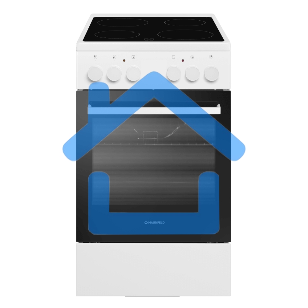 Плита электрическая Maunfeld MEC55CW07 белый, конфорок 4 шт, духовка 60 л, 50 см x 85 см x 60 см