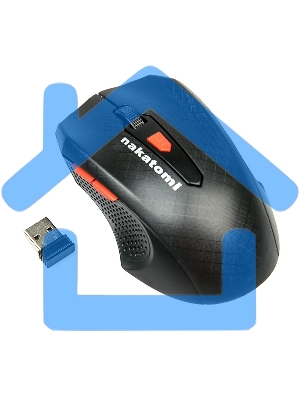 Мышь беспроводная Nakatomi MRON-07U черный, 1600 dpi, радиоканал, USB, кнопки - 5