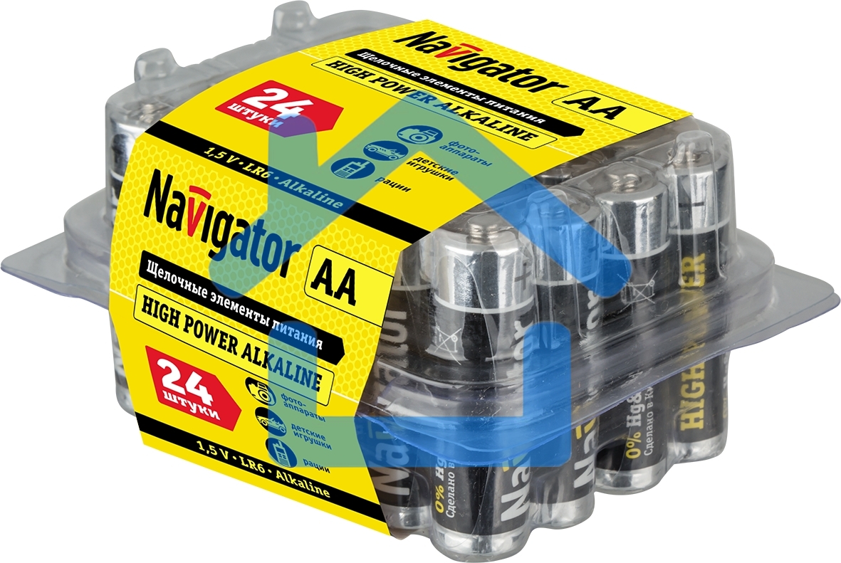 Элемент питания алкалиновый NAVIGATOR AA/LR6 94 786 NBT-NE-LR6-BOX24 (уп.24шт) 94786