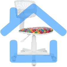 Кресло детское Бюрократ CH-W299 белый TW-15 мультиколор сиденье алфавит, сетка/ткань, крестов. пластик, пластик белый