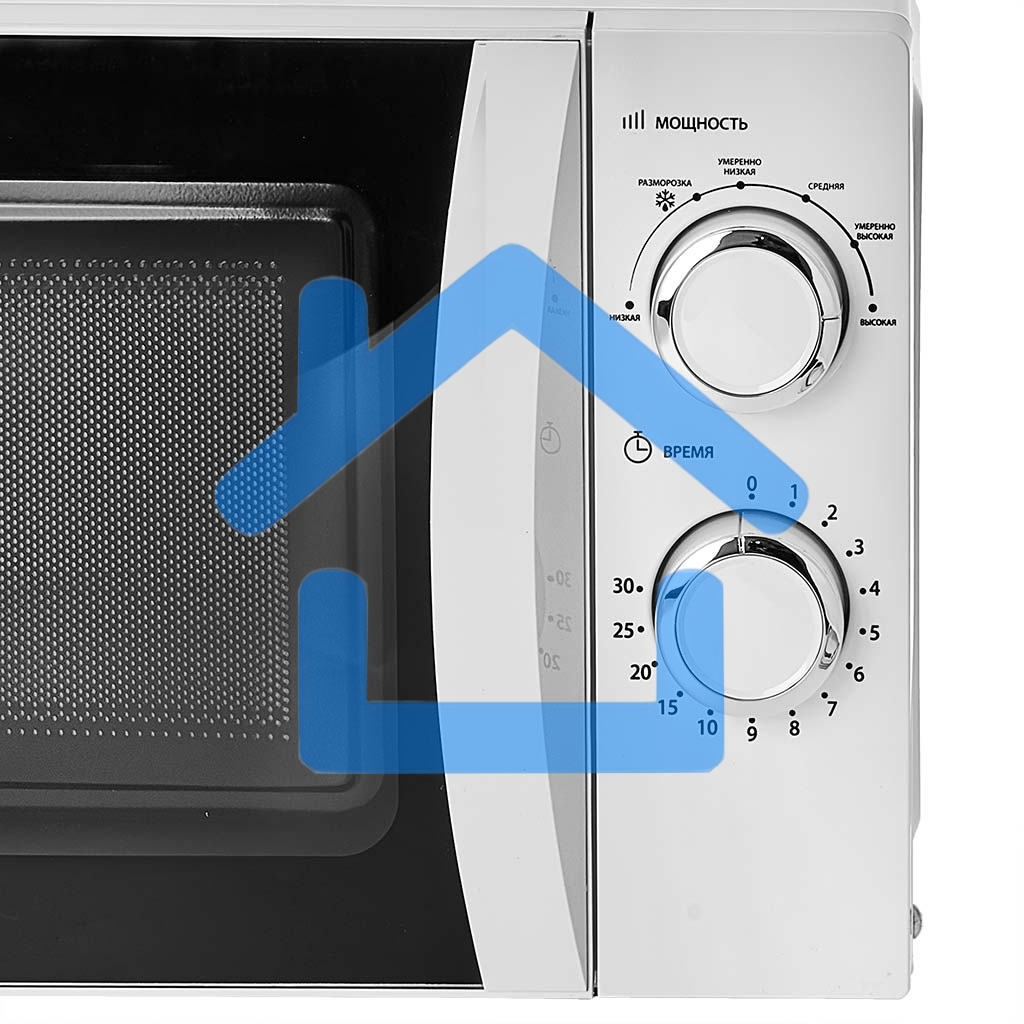 Микроволновая печь DELTA DL-88L20 белый, 20 л, 700 Вт, переключатели - поворотный механизм