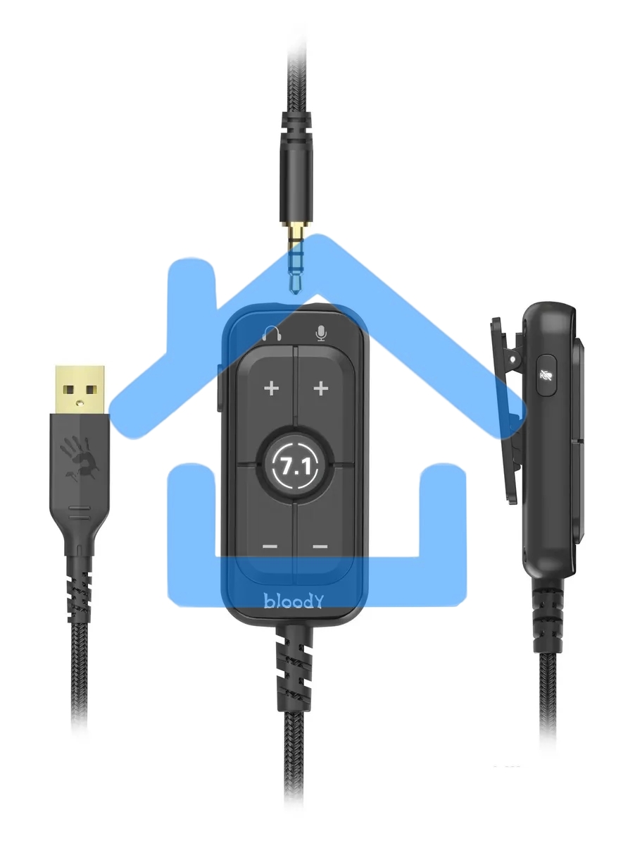 Наушники с микрофоном A4Tech Bloody M590i синий/белый 1м мониторные USB оголовье (M590I SPORTS NAVY)