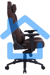 Кресло игровое Cactus CS-CHR-0112BR коричневый, сиденье коричневый, эко.кожа, с подголов. крестовина металл, пластик черный