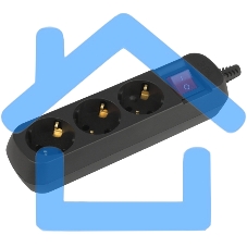 Колодка удлинителя ЭРА KX-3es-B 3 розетки с заземлением с выключателем черная