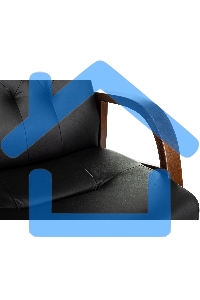 Кресло офисное Бюрократ T-9928WALNUT-CF черный, кожа, на ножках, дерево